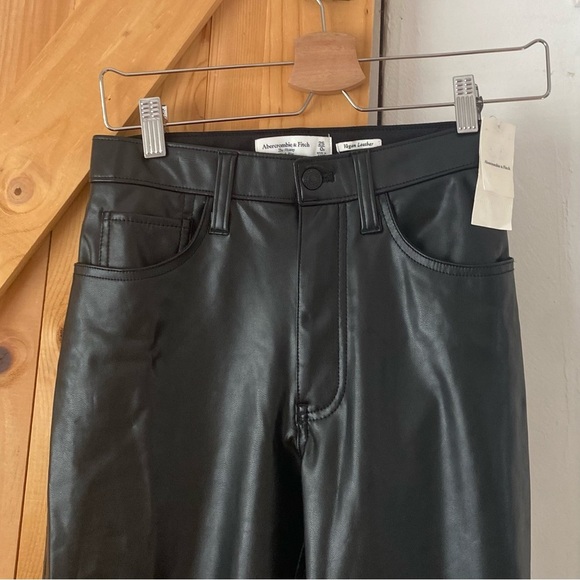 Abercrombie & Fitch Black Vegan Leather Pants - Picture 2 of 5